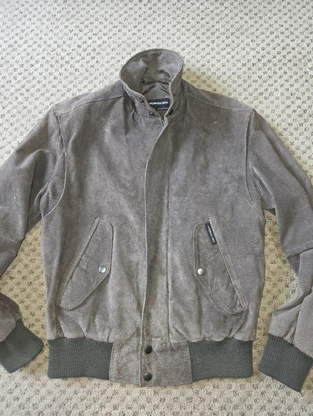 Vintage Members Only Suede Bomber Jacket